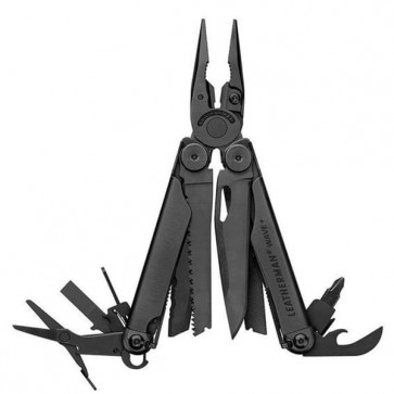Leatherman Wave Plus Black Stainless Steel Multi tool with Button Sheath - Black